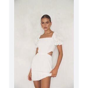 Sabo Women's Elisa Backless Mini‎ Dress Short Sleeve Events White Size XS